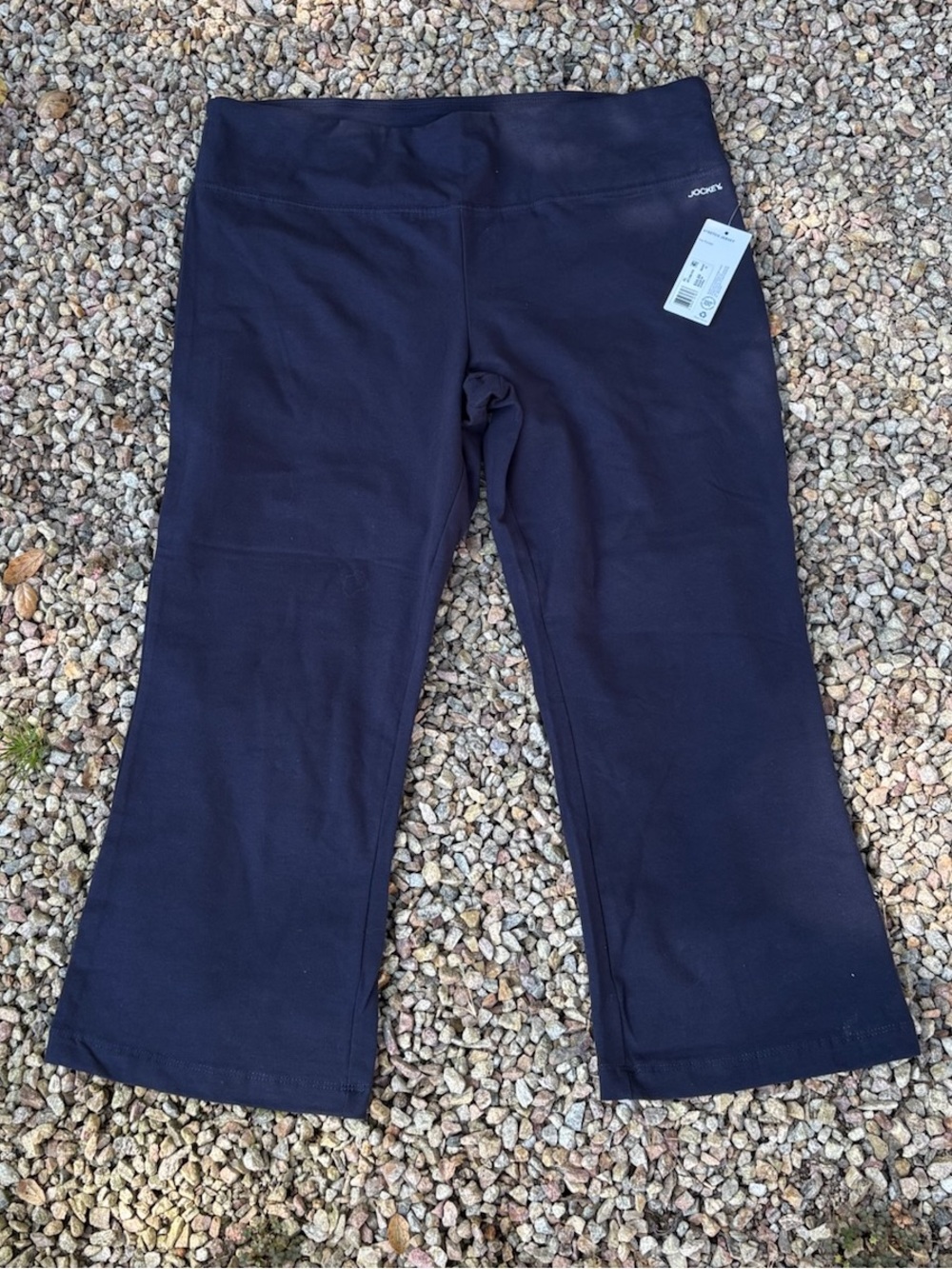 NWT Jockey "Stretch Jersey Key Pocket" cropped compression pants - Size XL